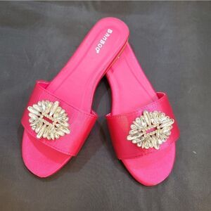 BRAND NEW BAMBOO RHINESTONE SLIP-ON STYLE WOMEN'S MULE SANDAL